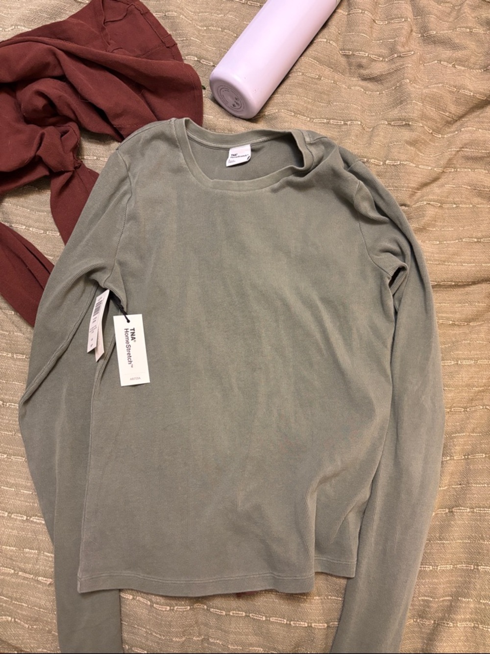 Aritzia Crew Neck Top - Smoky Sage